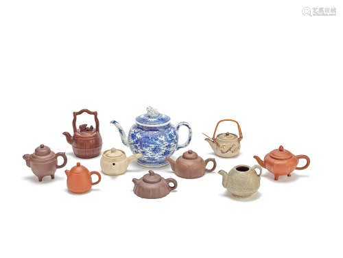 A small collection of teapots and covers China and Japan, 19th and 20th century
