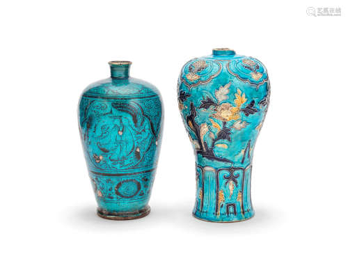 A Cizhou and a Fahua vase, meiping Yuan to Ming Dynasty