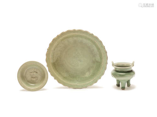 A group of Longquan celadon wares Song/Yuan to Ming Dynasty