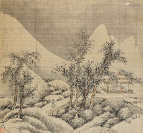 A painting of mountains in Autumn Qing Dynasty