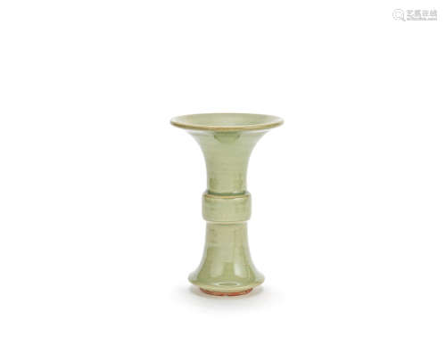 A Longquan celadon-glazed beaker vase, gu Ming Dynasty