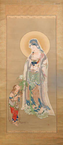 Kitō Dōkyō (1840-1904) Kannon and attendant