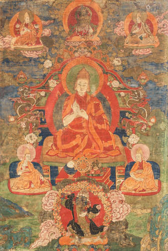 A thangka of Tsongkhapa and a Thangka of Maitreya Tibet, 18th/19th century