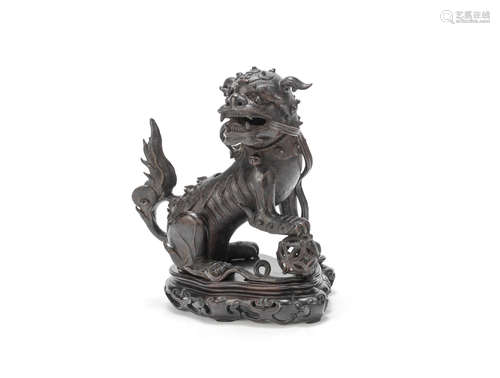 A bronze 'Buddhist lion' incense burner Ming Dynasty