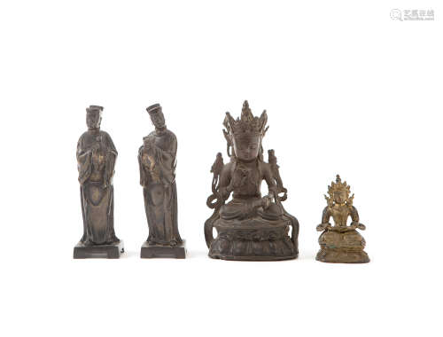 A group of bronze Buddhist and Daoist figures Ming-late Qing Dynasty