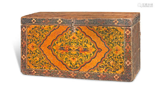 A painted wood 'floral' storage chest Tibet, 18th century