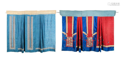 A group of silk jackets and two skirts Late Qing Dynasty and later