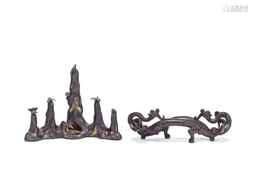 Two bronze brush rests Ming Dynasty