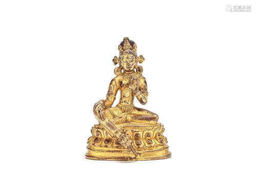 A gilt copper alloy figure of Tara 18th/19th century