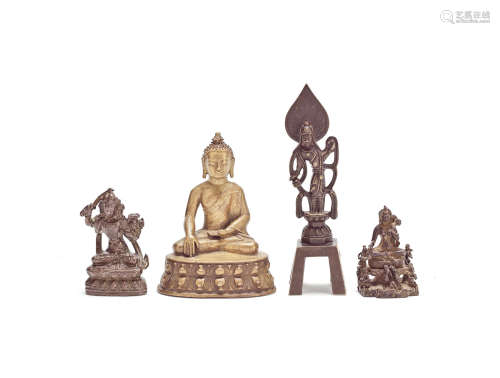 A collection of small copper-alloy Buddhist figures 17th/18th to 19th century