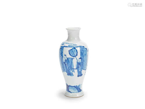 A blue and white slender baluster vase Chenghua four-character mark, Kangxi