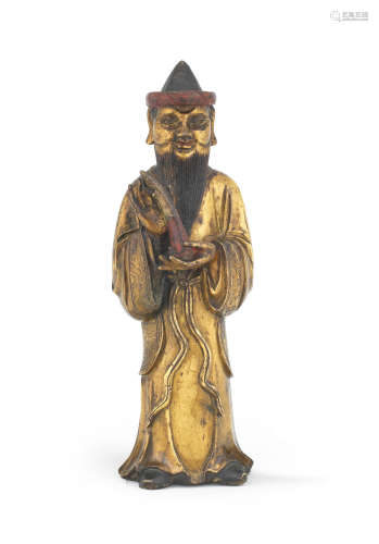 An unusual gilt-bronze figure of a foreigner 17th century