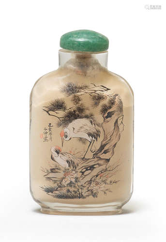 An inside-painted glass snuff bottle Ding Erzhong (1865-1935), cyclically dated to the winter of Jihai, corresponding to 1899 and of the period