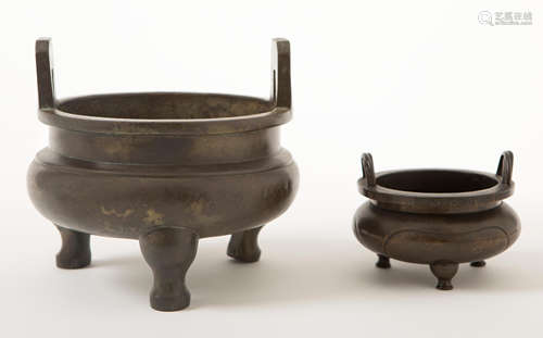 A bronze tripod incense burner, liding Qian Qing Gong and Xuande four-character mark, Qing Dynasty