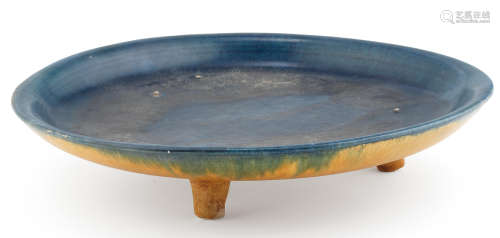 A sancai blue-glazed tripod dish Tang Dynasty