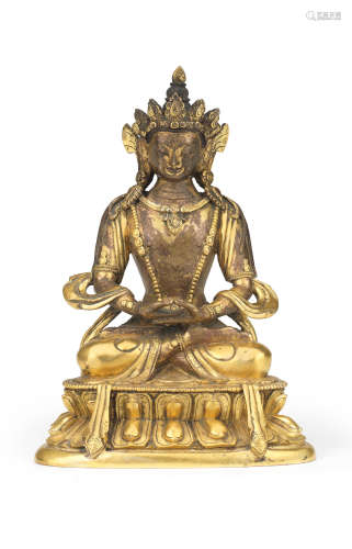A gilt-bronze figure of Amitayus 18th century