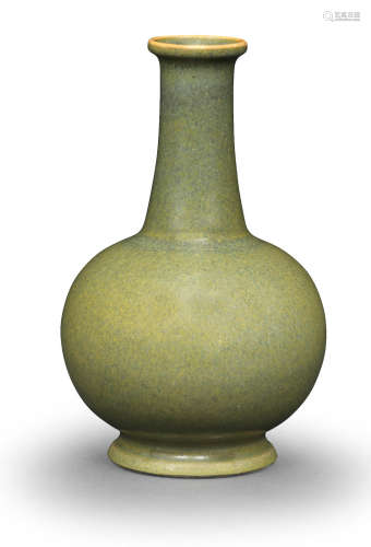 A rare teadust-glazed bottle vase Qianlong seal mark and of the period