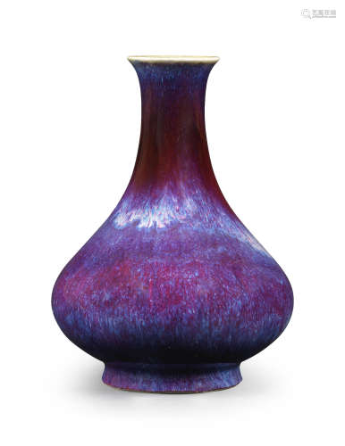 A rare flambé-glazed bottle vase Qianlong seal mark and of the period