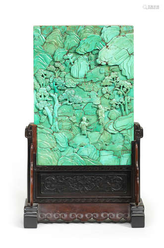 A rare turquoise-matrix screen Mid Qing Dynasty