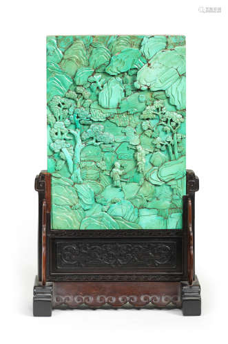 A rare turquoise-matrix screen Mid Qing Dynasty