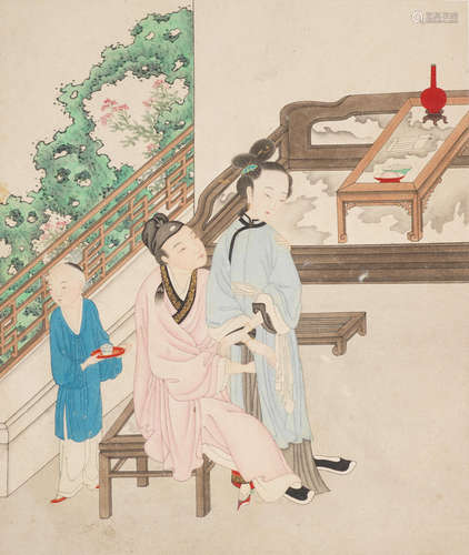 An erotic painted album Qing Dynasty