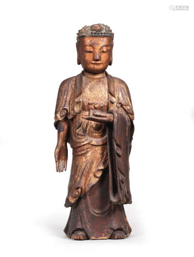 A large lacquered-wood figure of the Buddha of Medicine 18th/19th century
