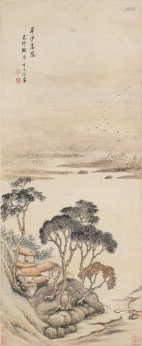 Manner of Bian Wenyu (1576-1655) Wild Geese Descending on the Sandbank, cyclically dated to Yimao year corresponding to 1639