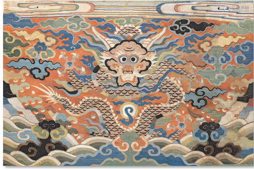 A rare silk kesi 'dragon' panel Wanli