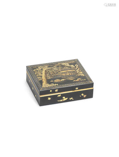 An Inlaid iron rectangular box and cover Meiji (1868-1912) or Taisho (1912-1926) era, early 20th century