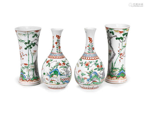 A set of four Arita, Kakiemon-style vases Edo period (1615-1868), late 17th century