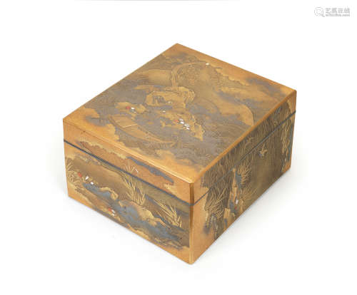 A gold-lacquer ryoshibako (document box) and cover Edo period (1615-1868), 18th/19th century