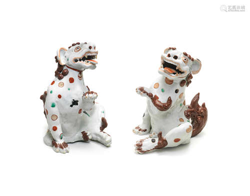 A pair of ko-Imari shishi (lion dogs) Edo period (1615-1868), early 18th century