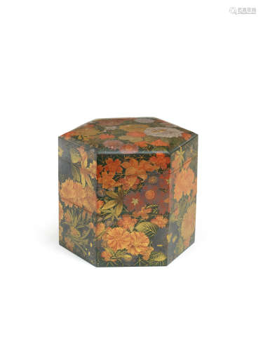 A gold-lacquer hexagonal two-tier box and cover Edo period (1615-1868) or Meiji era (1868-1912), mid-late 19th century