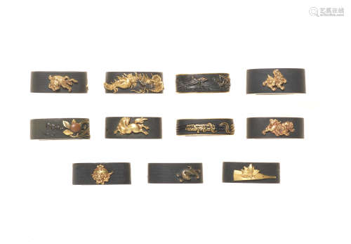 11 fuchi (hilt collars) Edo period (1615-1868), late 18th/19th century