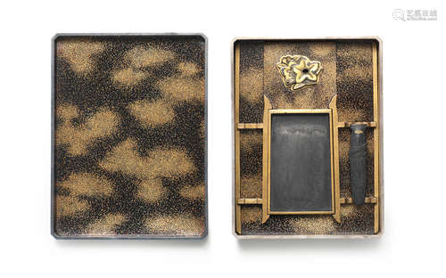 A small Gold-lacquer suzuribako (box for writing utensils) Edo period (1615-1868), mid-late 19th century