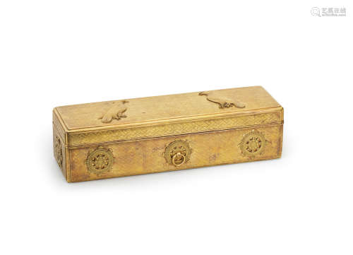 A gold-plated kyobako (box for Buddhist scriptures) Edo period (1615-1868), 17th/18th century