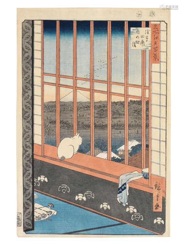 Utagawa Hiroshige (1797-1858) Edo period (1615-1868), two dated 1857 and one late 1850s