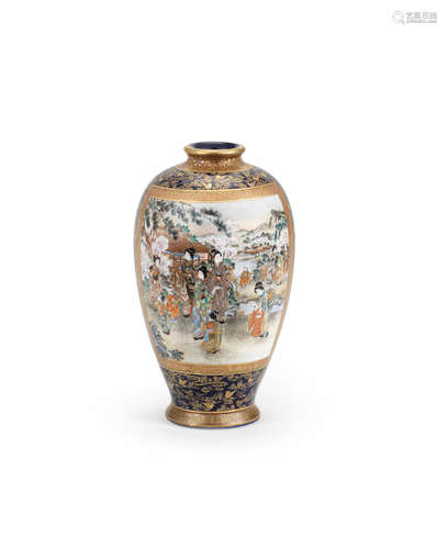 A Satsuma ovoid vase By Ryuzan, Meiji era (1868-1912), late 19th/early 20th century