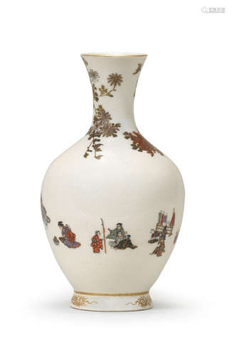 A Satsuma ovoid vase By Yabu Meizan (1853-1934), Meiji era (1868-1912), late 19th/early 20th century