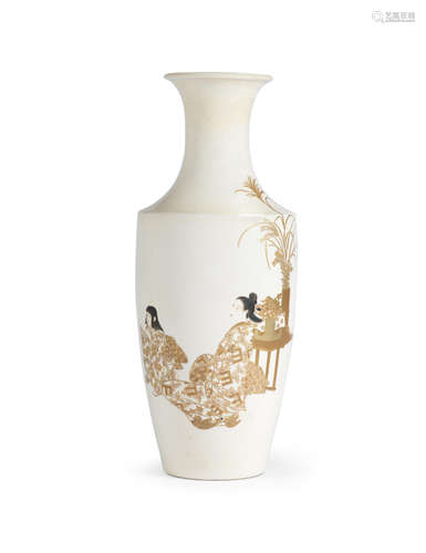 A tall Satsuma vase By Ryozan for the Yasuda Company, Meiji era (1868-1912), late 19th/early 20th century