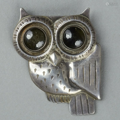 William Spratling Taxco Silver Owl Brooch