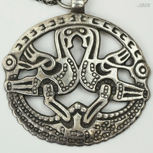 Kalevala Koru Finnish Sterling Silver Viking Pendant