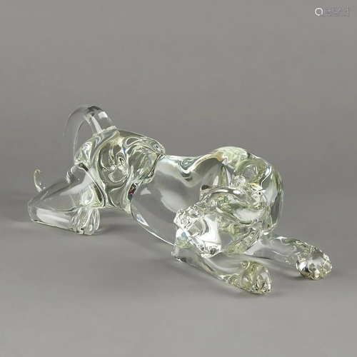 Pino Signoretto Panther Glass Sculpture