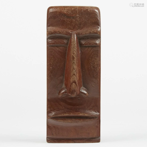 20th c. Carved Wooden Folk Art Tiki Head