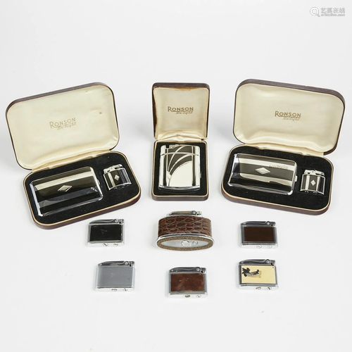 Grp: Ronson Lighters and Cigarette Cases Adonis S…