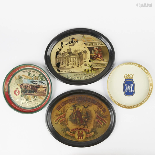 Grp: 4 20th c. Tin Trays