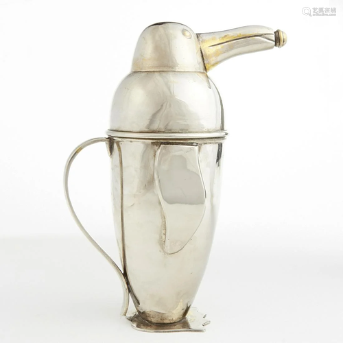 Napier Style Art Deco Chrome Penguin Cocktail Shaker