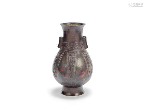 An archaistic bronze pear-shaped vase Qing Dynasty