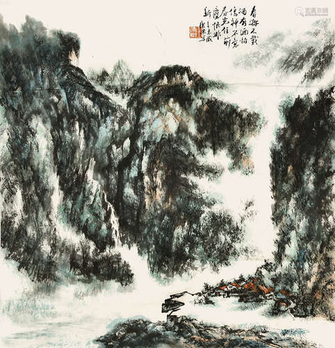 王康乐 山水  设色纸本 镜片