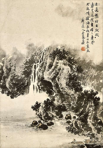 李冠棻 山水  设色纸本 镜片